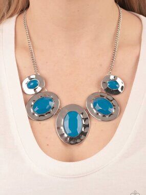 Paparazzi Jewelry Accessories - Rivera Rendezvous - Blue Necklace - Vintage